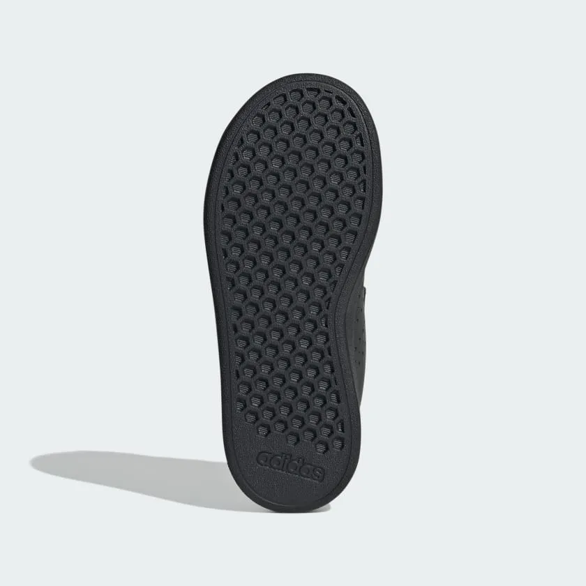 ADIDAS KID'S ADVANTAGE HOOK N' LOOP TRIPLE BLACK SNEAKER SHOES