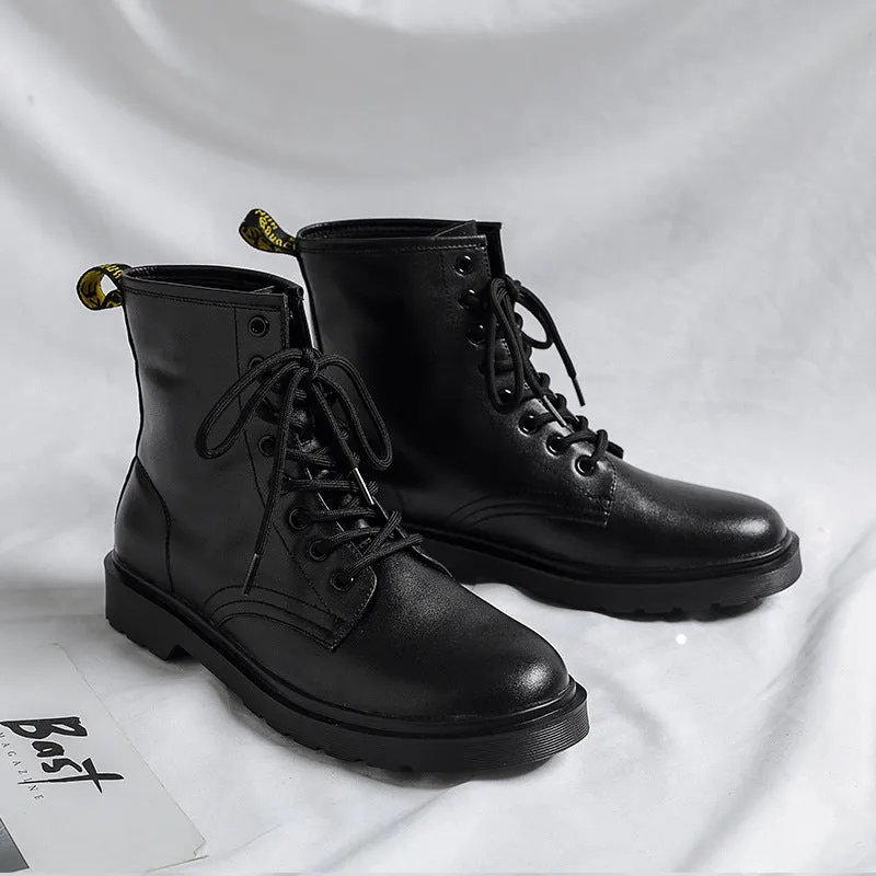 British style ankle boots winter plus velvet ankle boots leather boots