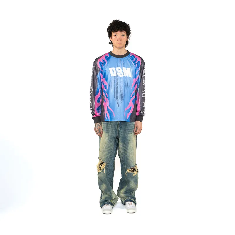 Diet Starts Monday MX Flame Jersey - Black/Blue