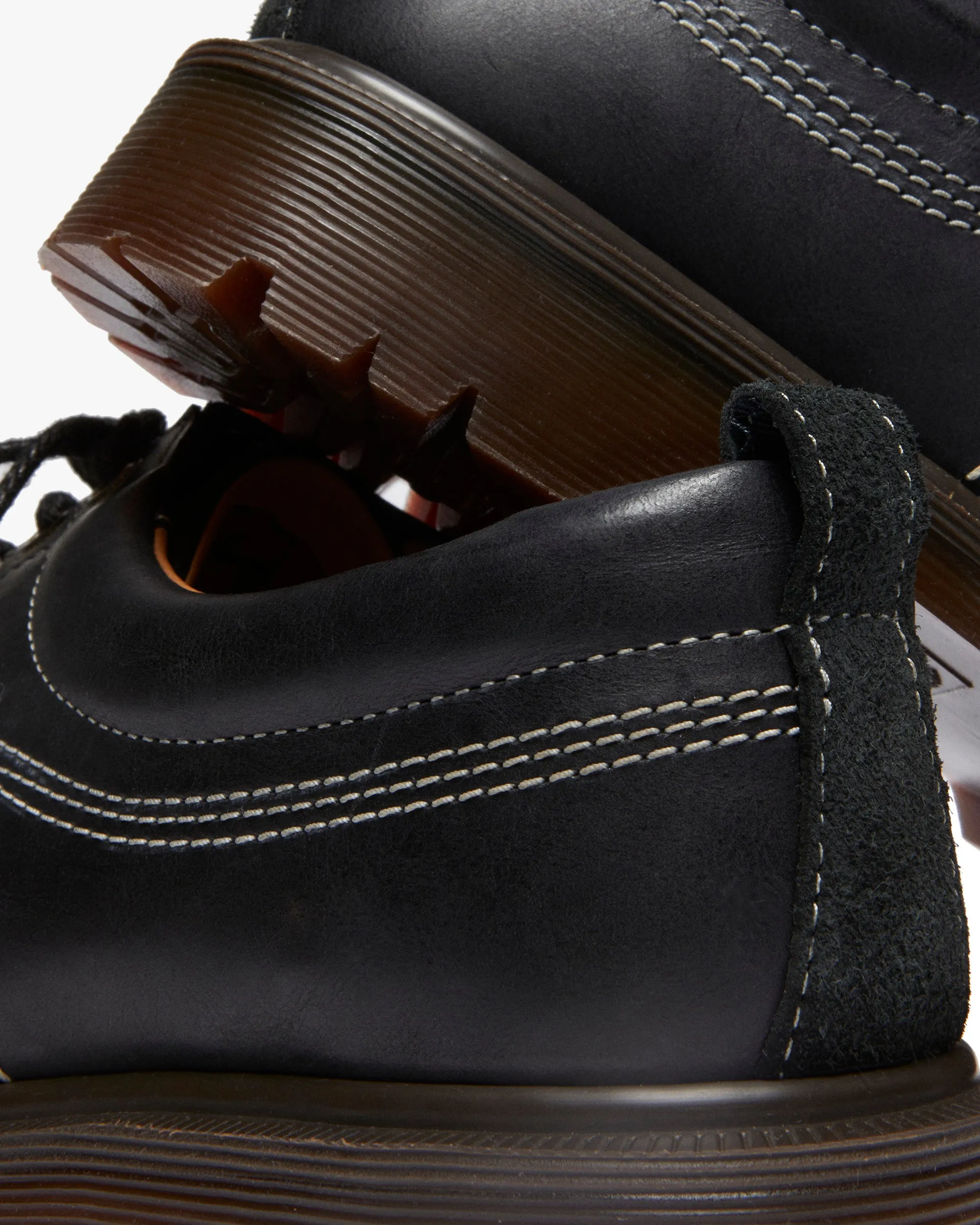 Dr Martens Archive Lowell 4-Eye Moc Toe Shoe - Black Kinsley Tumble / Buttersoft Nubuck / Hairy Suede