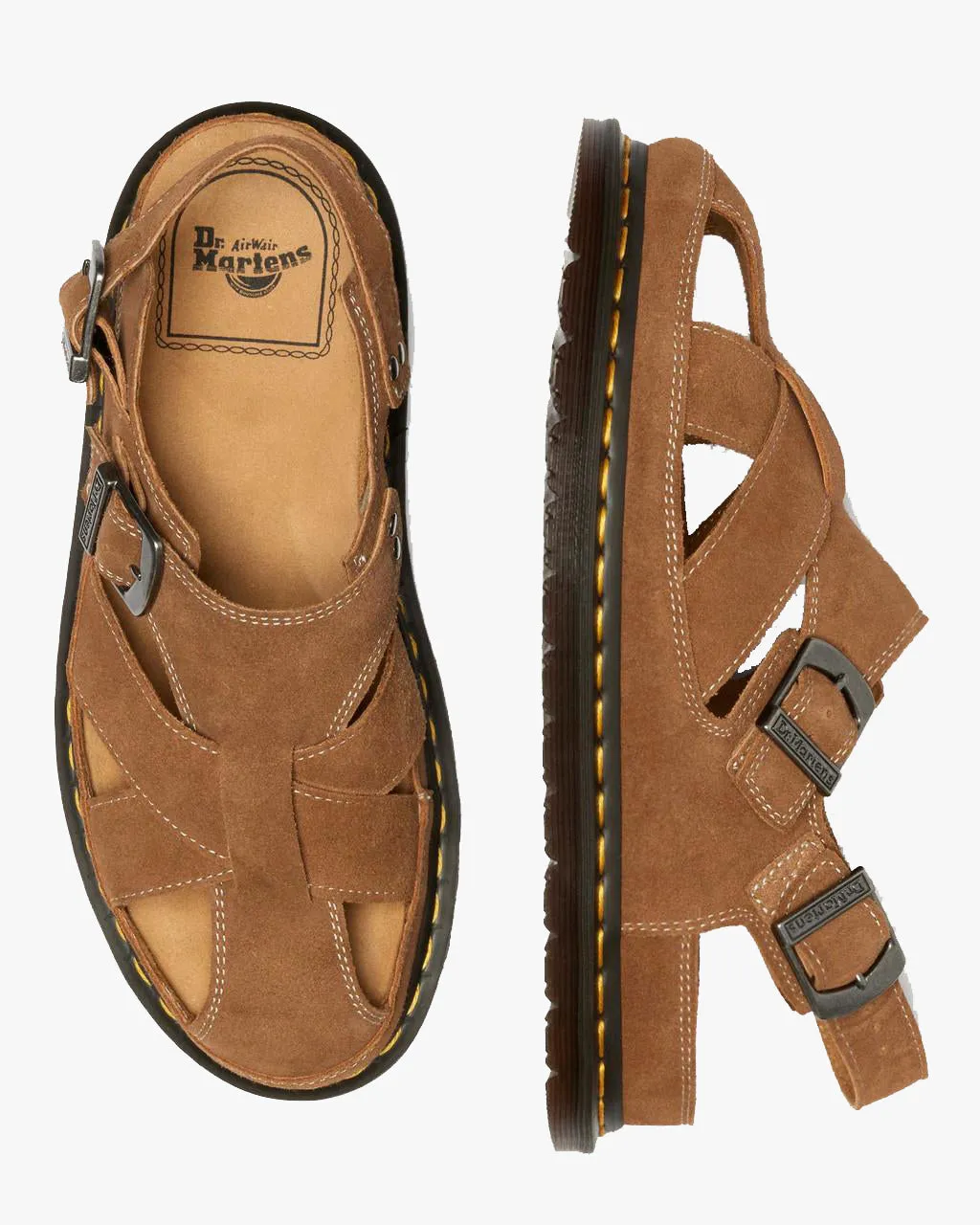 Dr Martens Archive Plush Suede Fisherman Sandals - Natural Tan