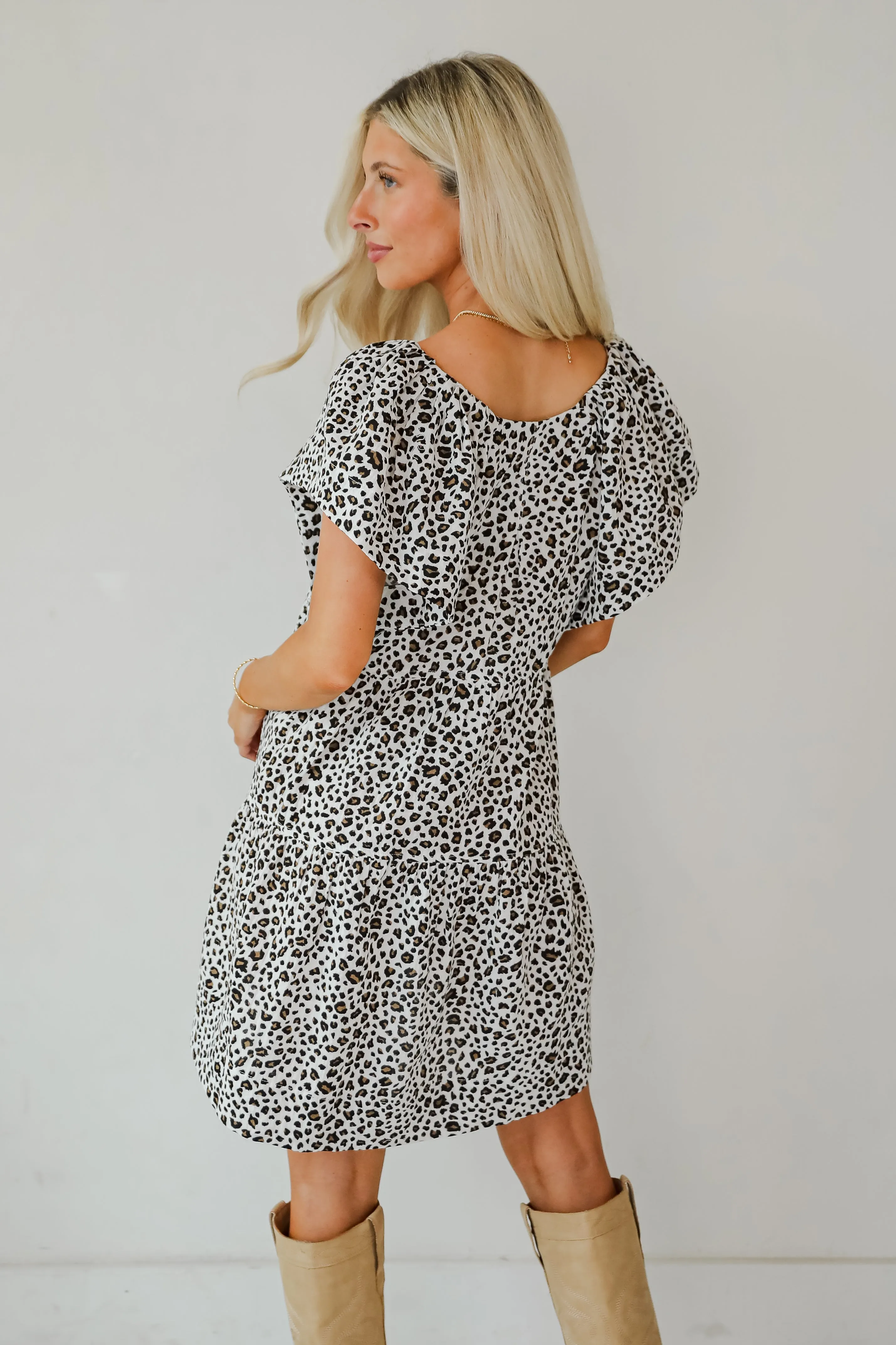 Fierce Look Leopard Tiered Mini Dress