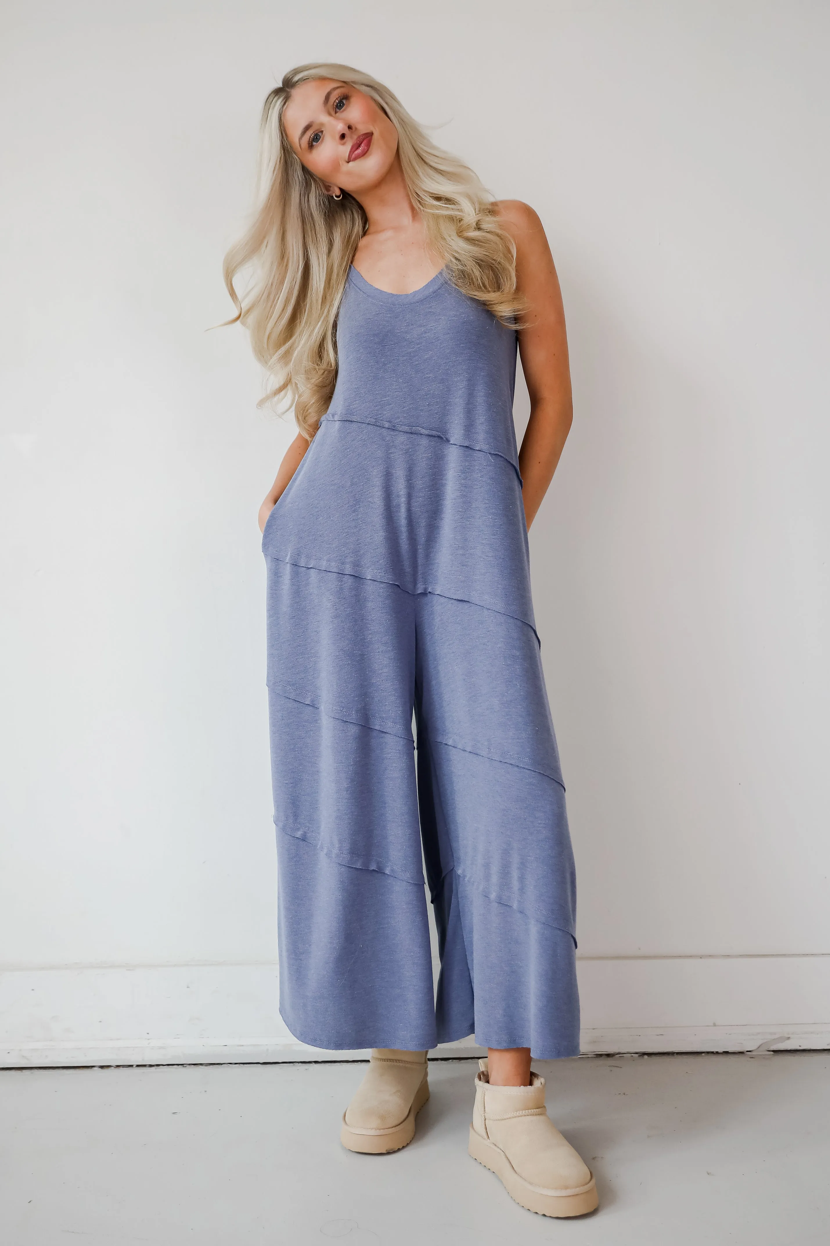 FINAL SALE - Favorite Impression Denim Wide Leg Jumpsuit