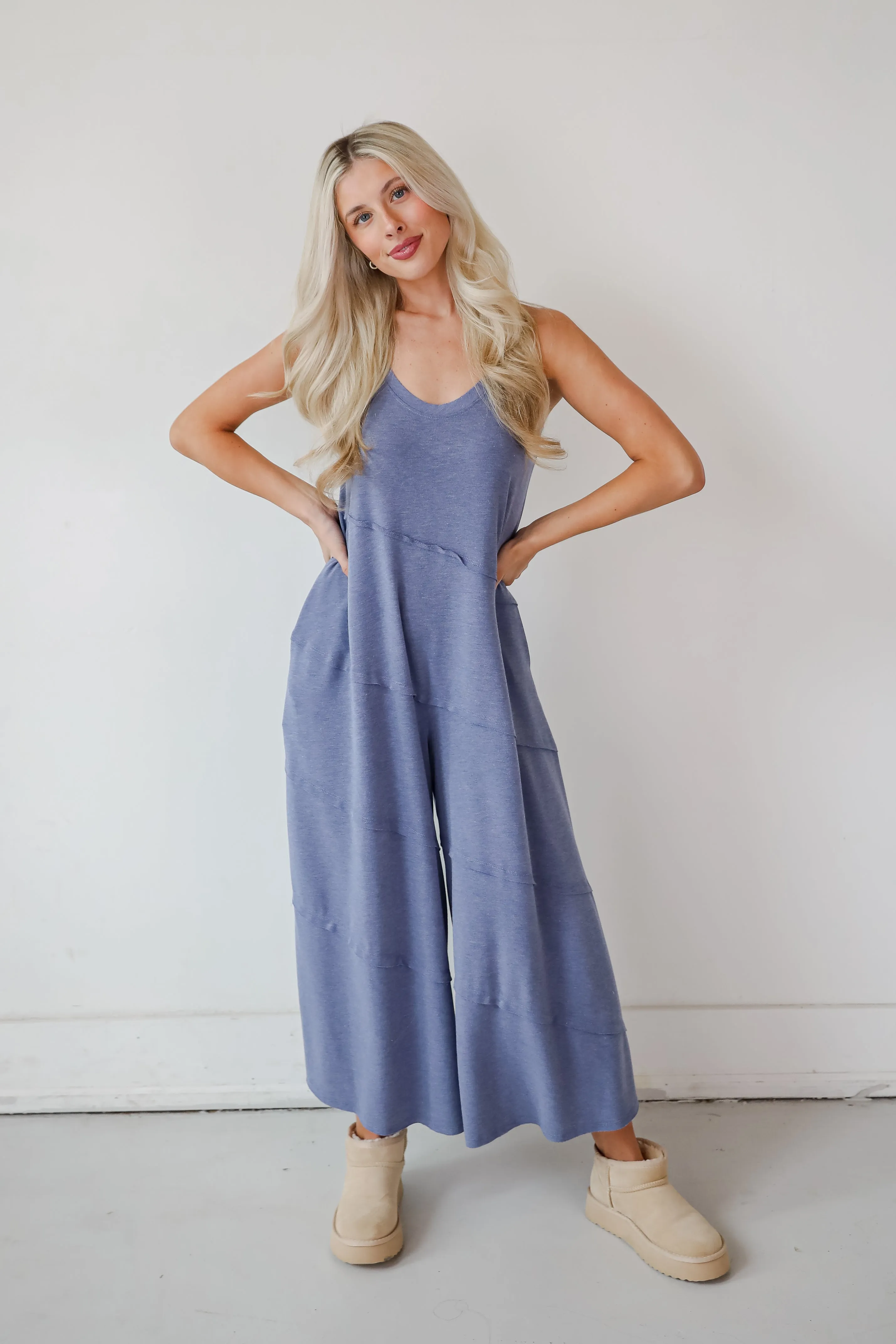 FINAL SALE - Favorite Impression Denim Wide Leg Jumpsuit