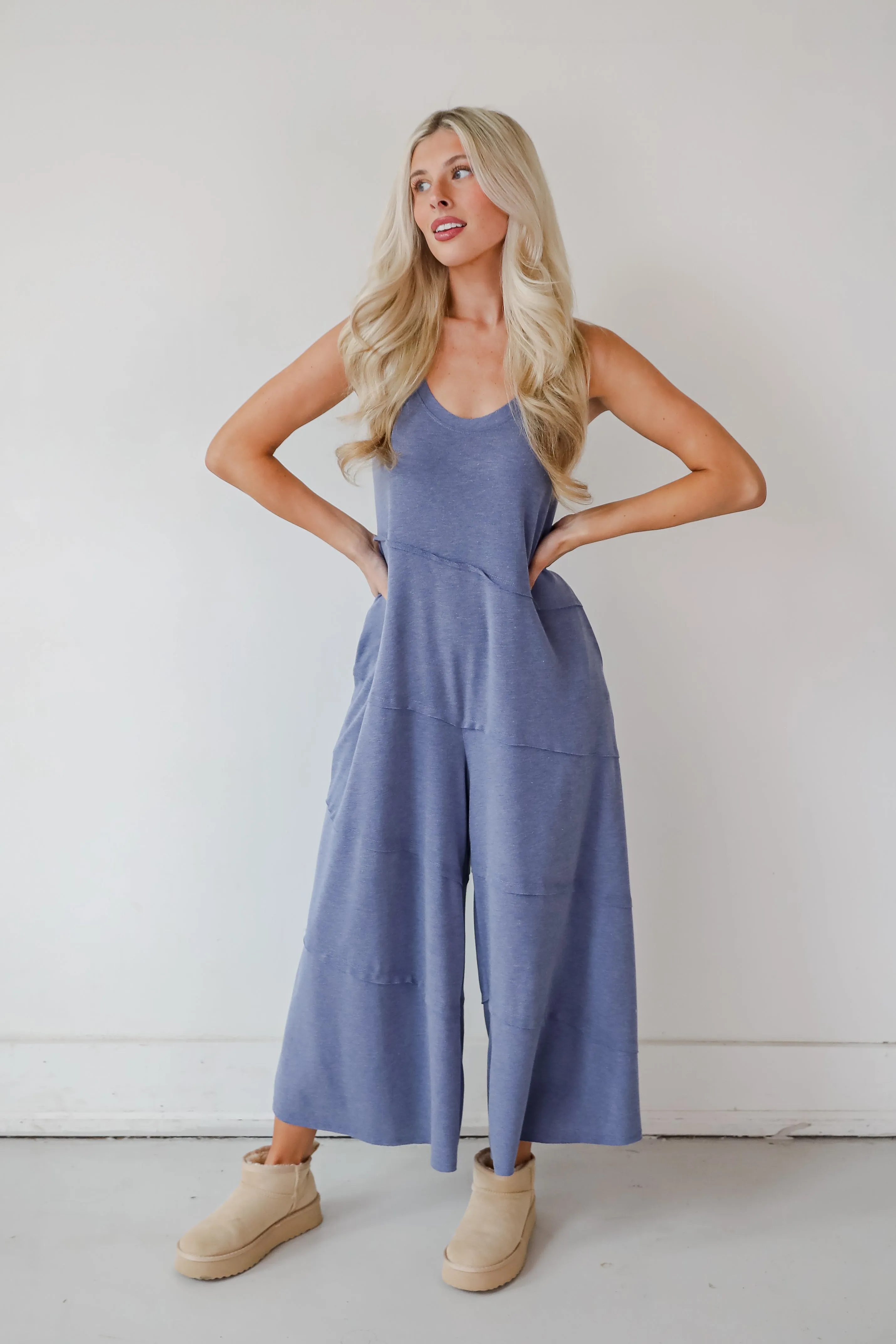 FINAL SALE - Favorite Impression Denim Wide Leg Jumpsuit