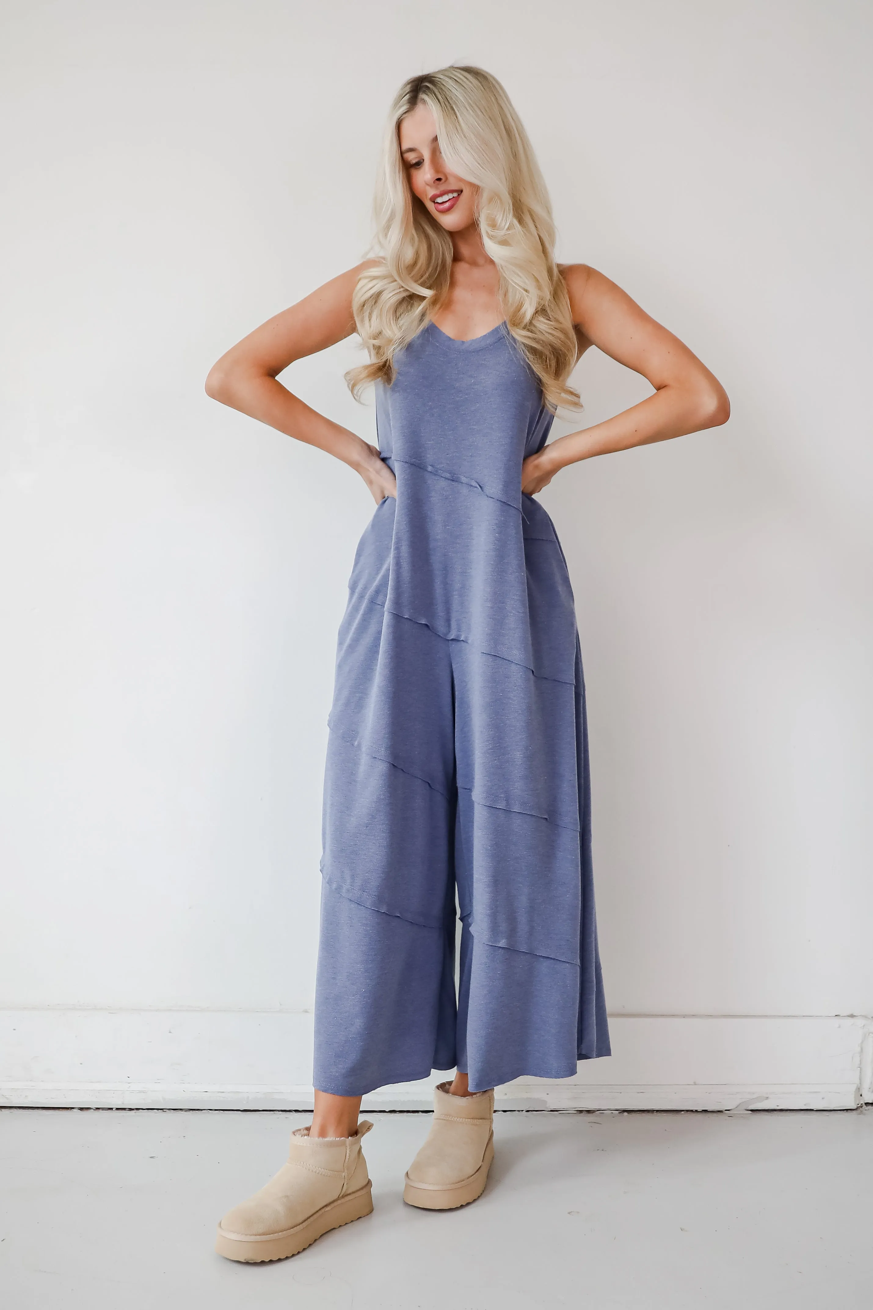 FINAL SALE - Favorite Impression Denim Wide Leg Jumpsuit