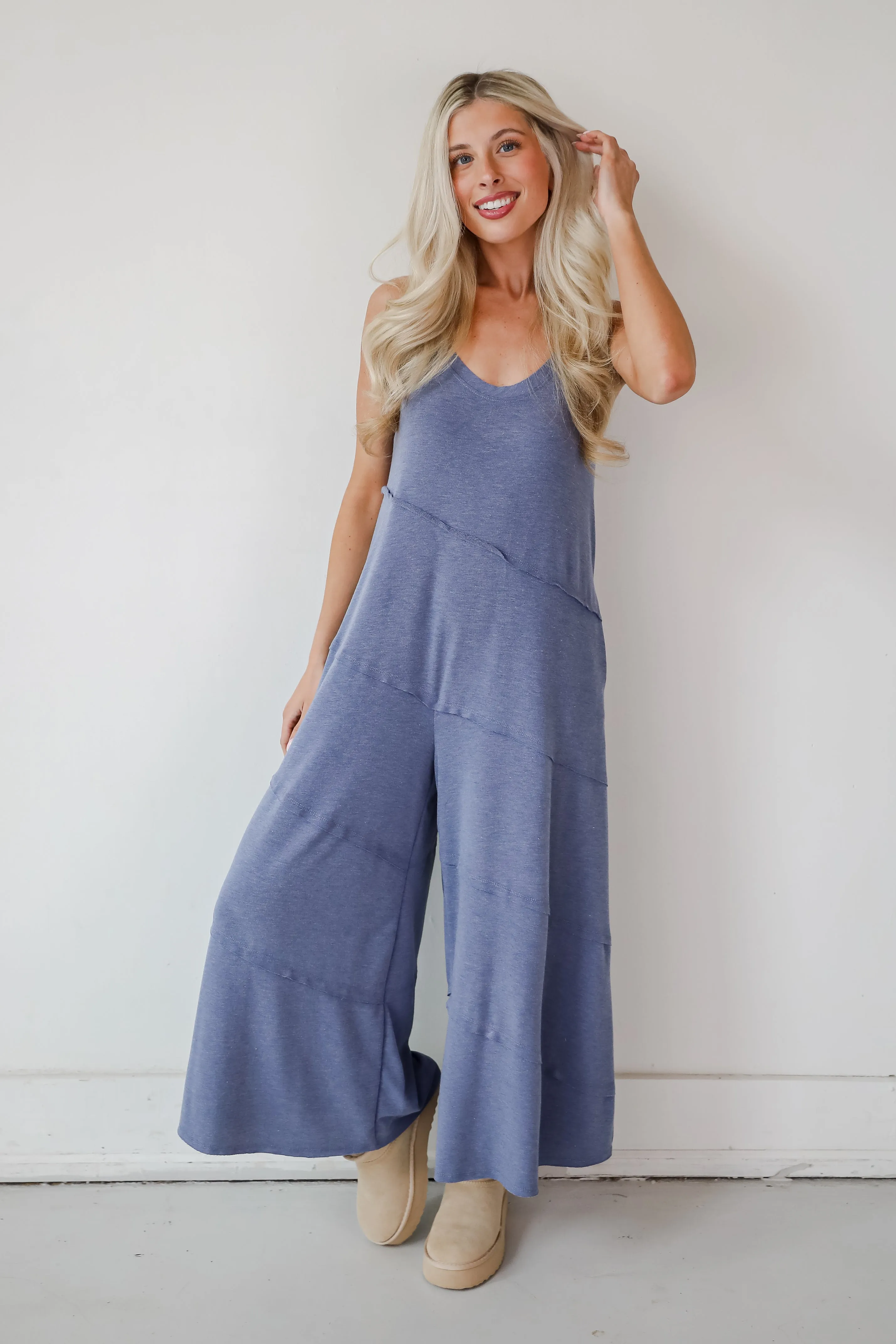 FINAL SALE - Favorite Impression Denim Wide Leg Jumpsuit