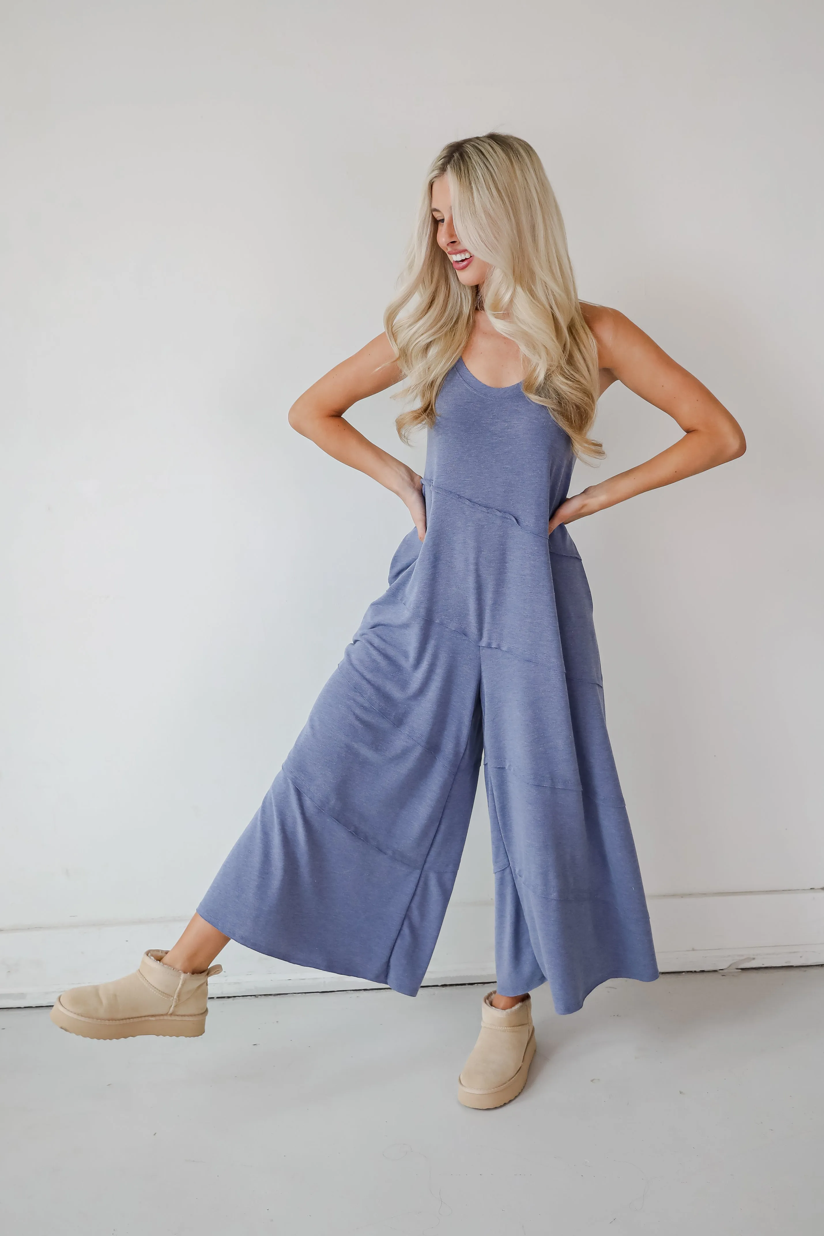 FINAL SALE - Favorite Impression Denim Wide Leg Jumpsuit