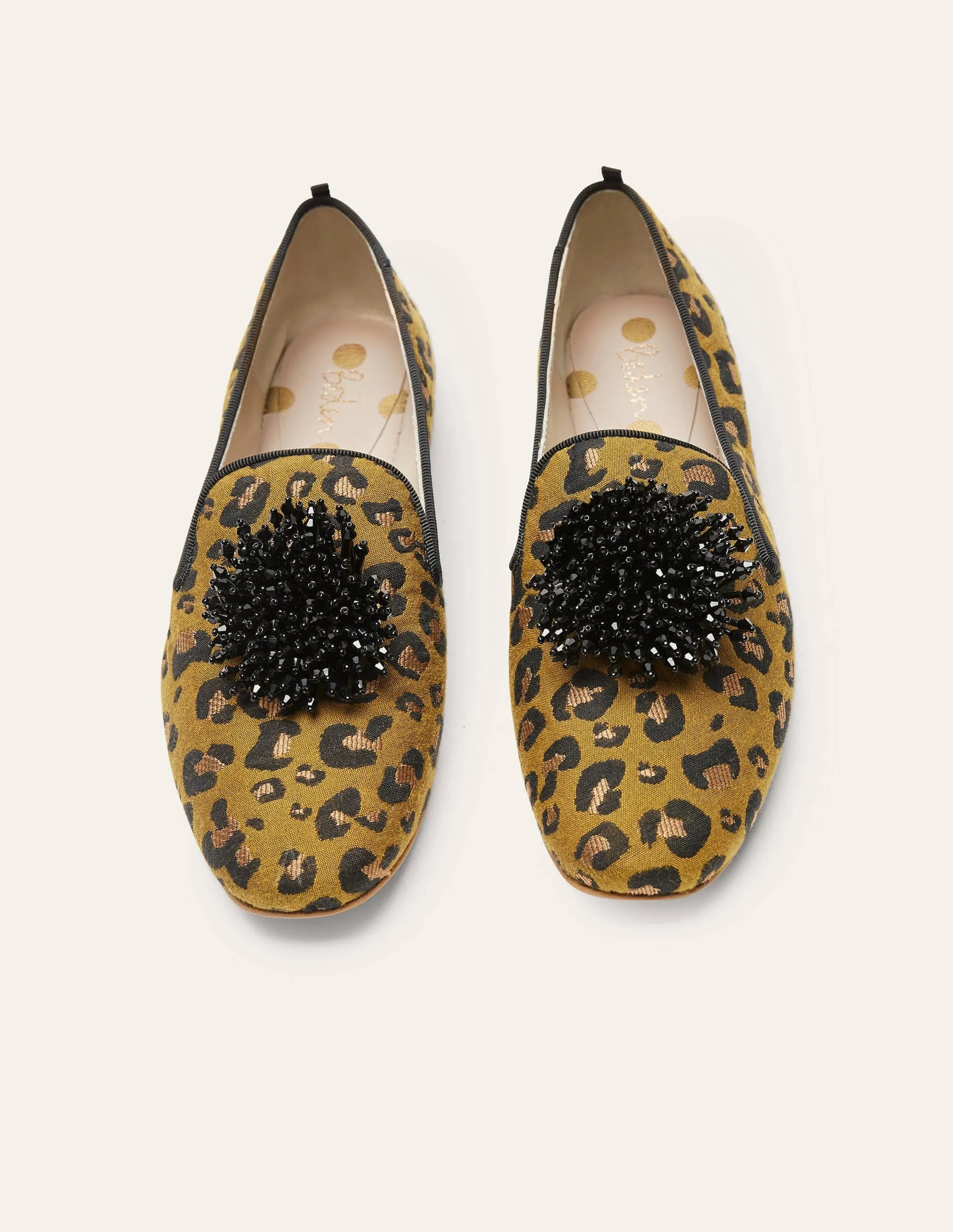 Gabriella Embellished Loafers-Metallic Jacquard Leopard