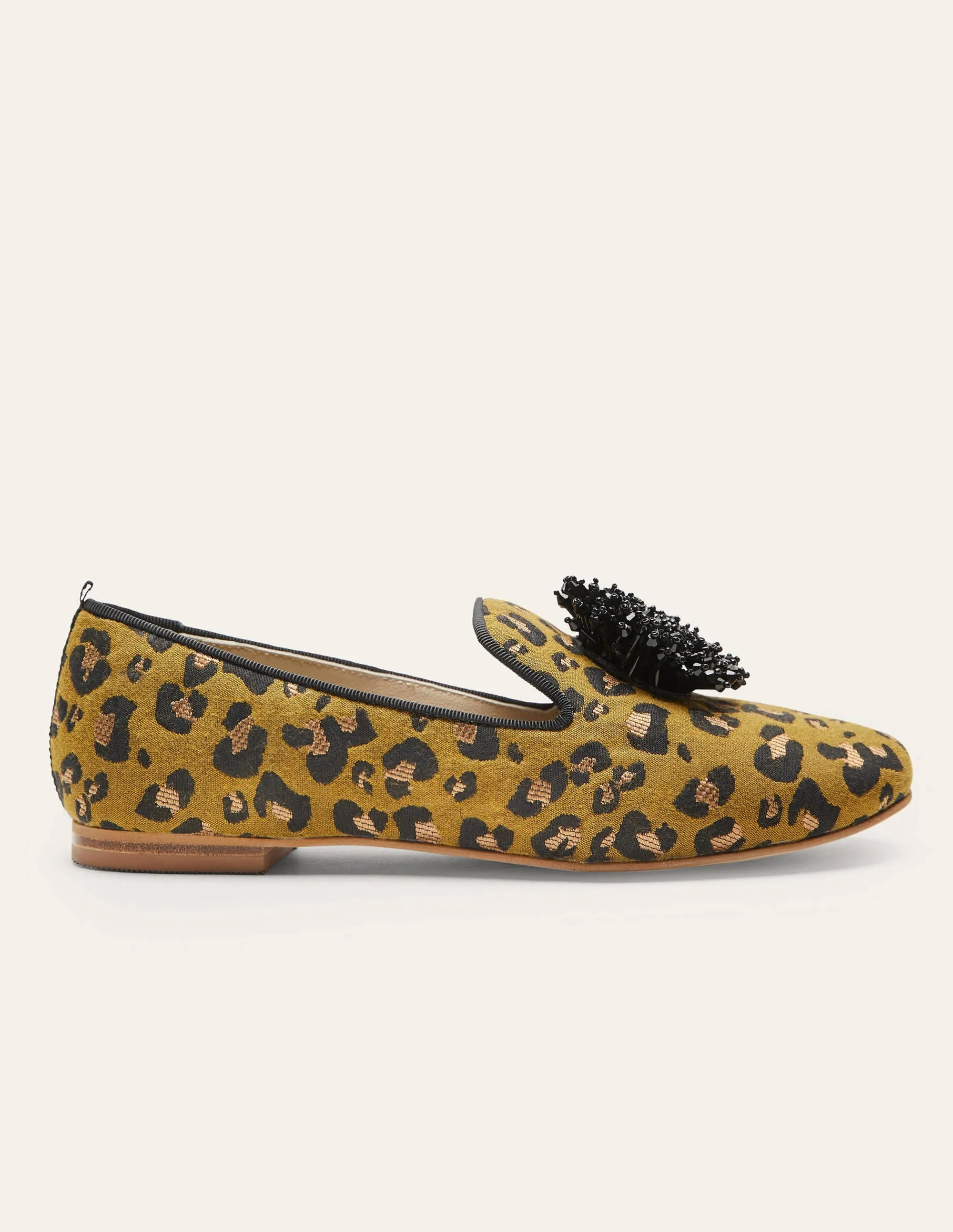 Gabriella Embellished Loafers-Metallic Jacquard Leopard