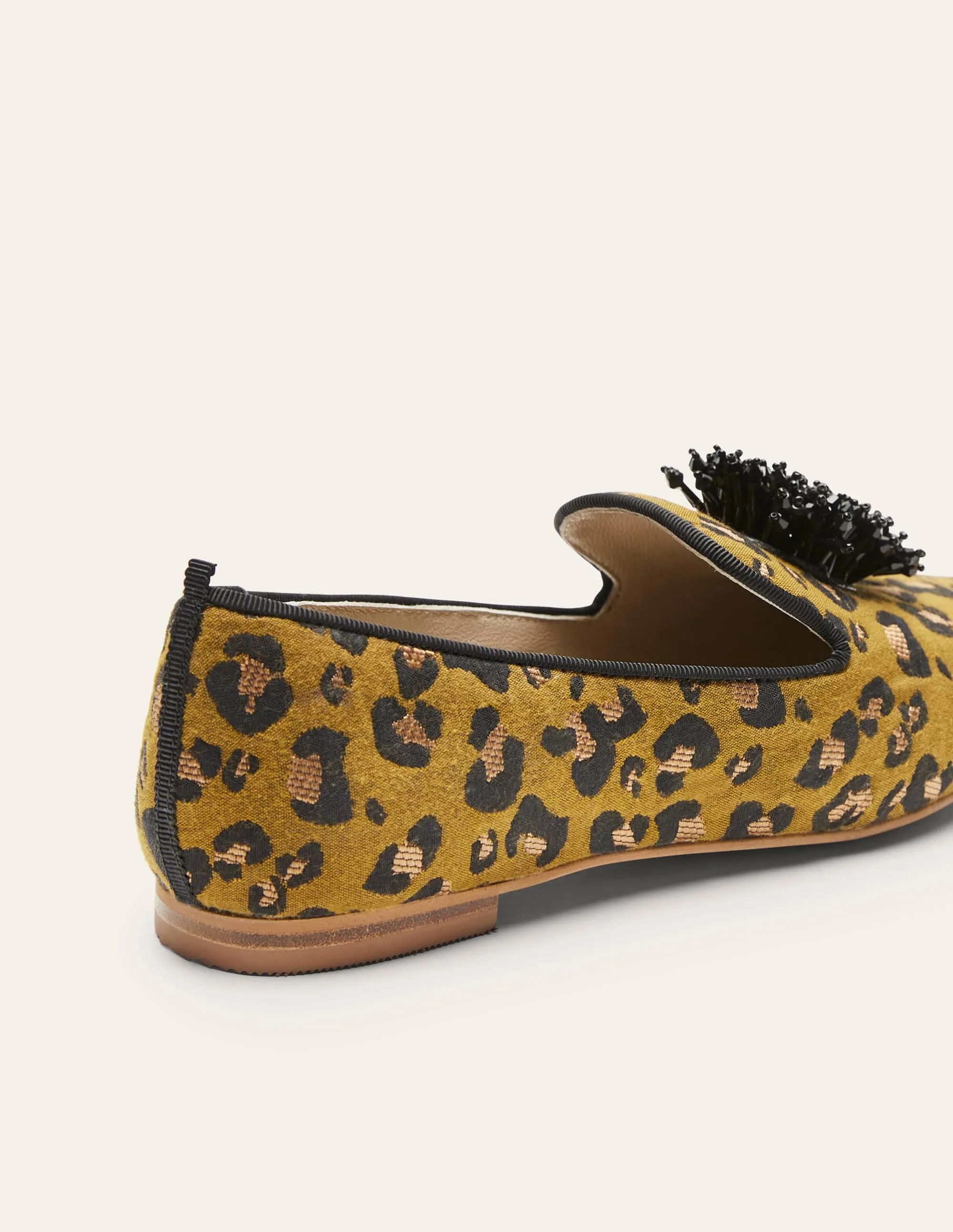 Gabriella Embellished Loafers-Metallic Jacquard Leopard