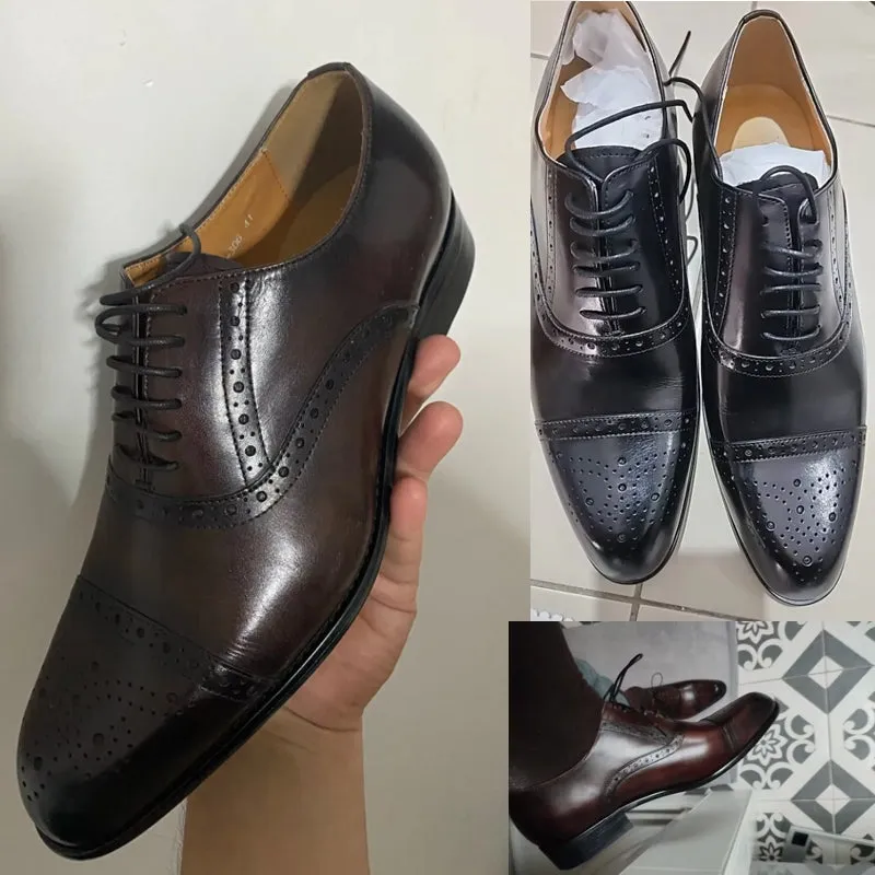 Genuine Cowhide Formal Office Classic Brogue Shoe