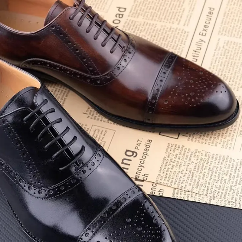 Genuine Cowhide Formal Office Classic Brogue Shoe