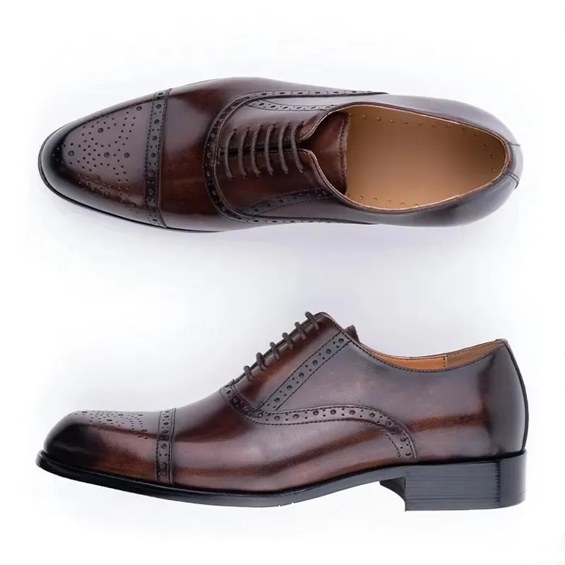 Genuine Cowhide Formal Office Classic Brogue Shoe