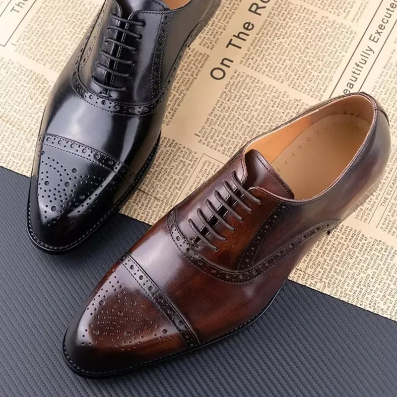 Genuine Cowhide Formal Office Classic Brogue Shoe