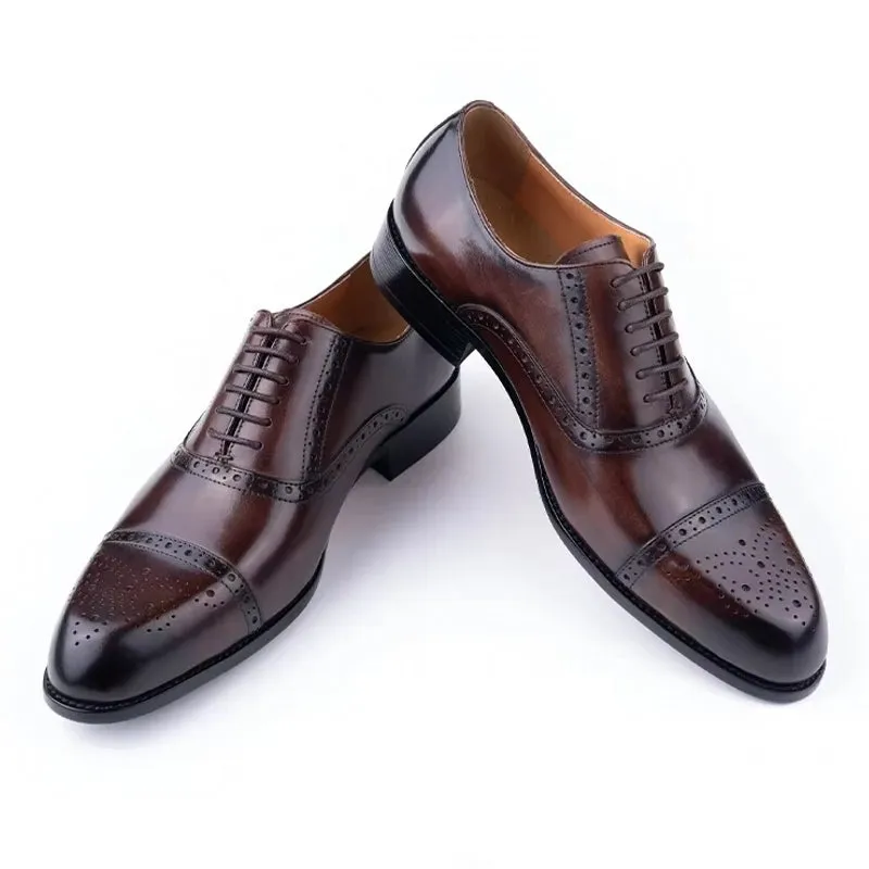 Genuine Cowhide Formal Office Classic Brogue Shoe