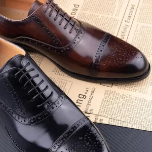 Genuine Cowhide Formal Office Classic Brogue Shoe