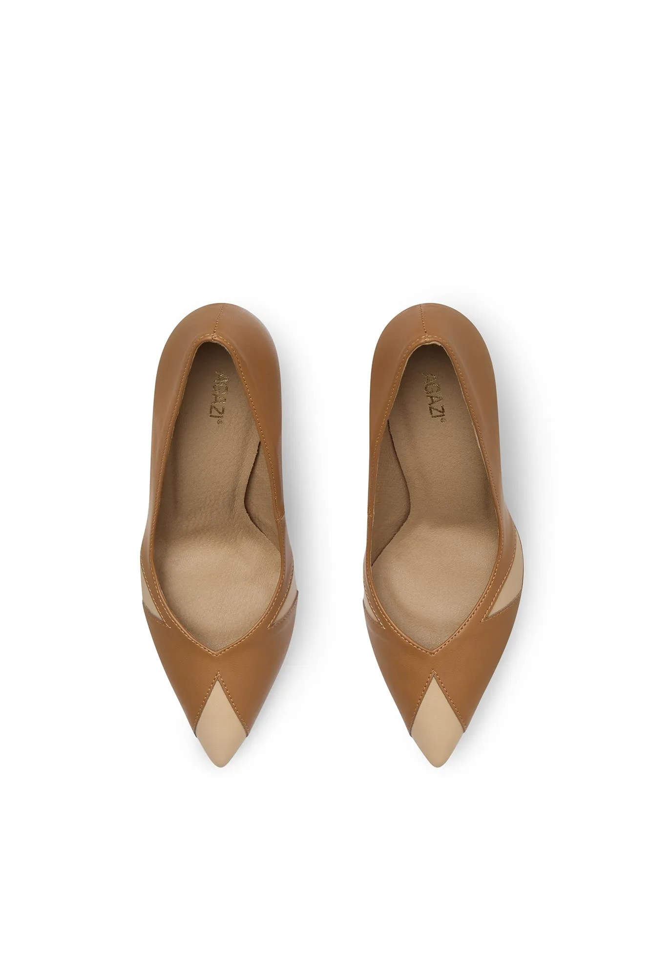 Ivo Vegan Mushroom Leather Heels | Caramel & Almond