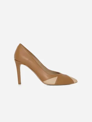 Ivo Vegan Mushroom Leather Heels | Caramel & Almond