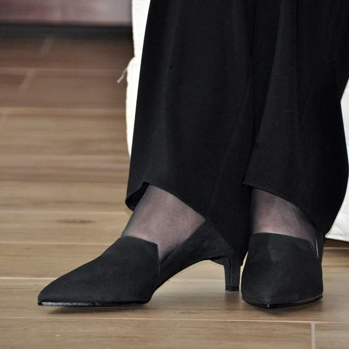 Lorena Women's Vegan Suede Heeled Pumps | Black