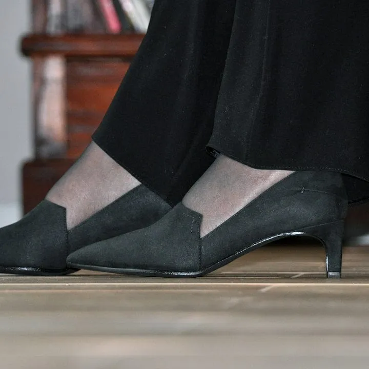 Lorena Women's Vegan Suede Heeled Pumps | Black
