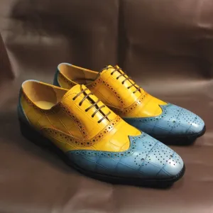 Luxury Leather Crocodile Pattern Oxford Shoes