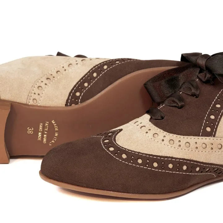 Mademoiselle Women's Vegan Suede Brogues | Sand