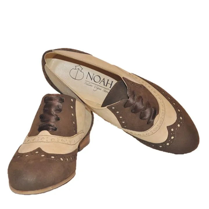 Mademoiselle Women's Vegan Suede Brogues | Sand