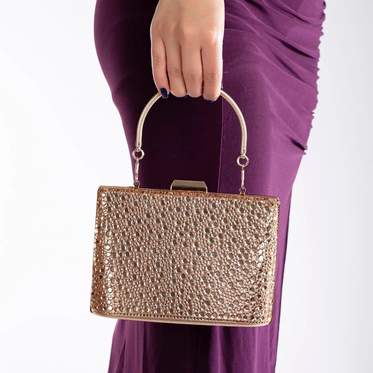 Marla Vegan Sequin Evening Clutch | Rose Gold