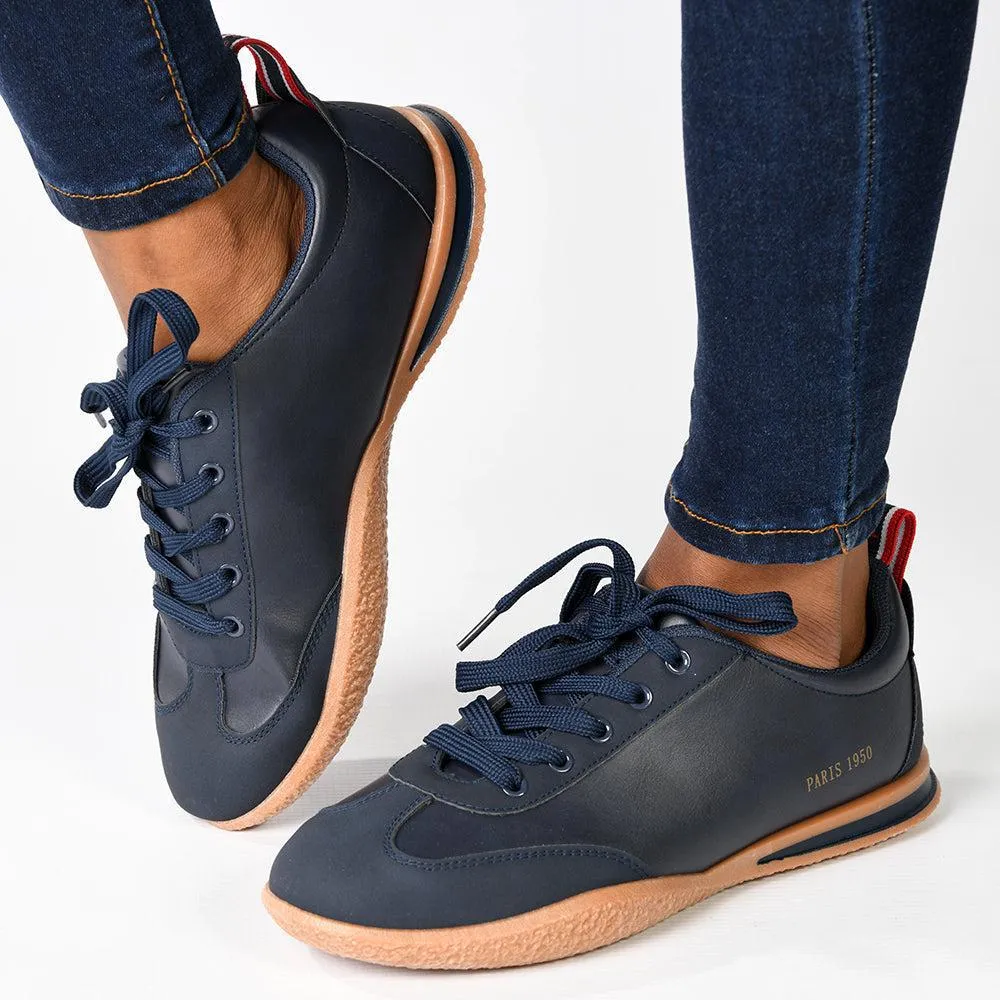 Pierre Cardin Wembi 2 Ladies Lace Up Sneaker -  Navy