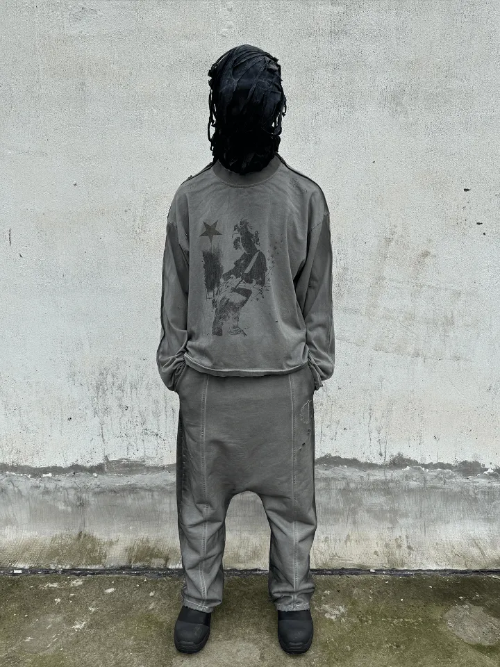 Set-Dye Drop-Crotch Sweatpants