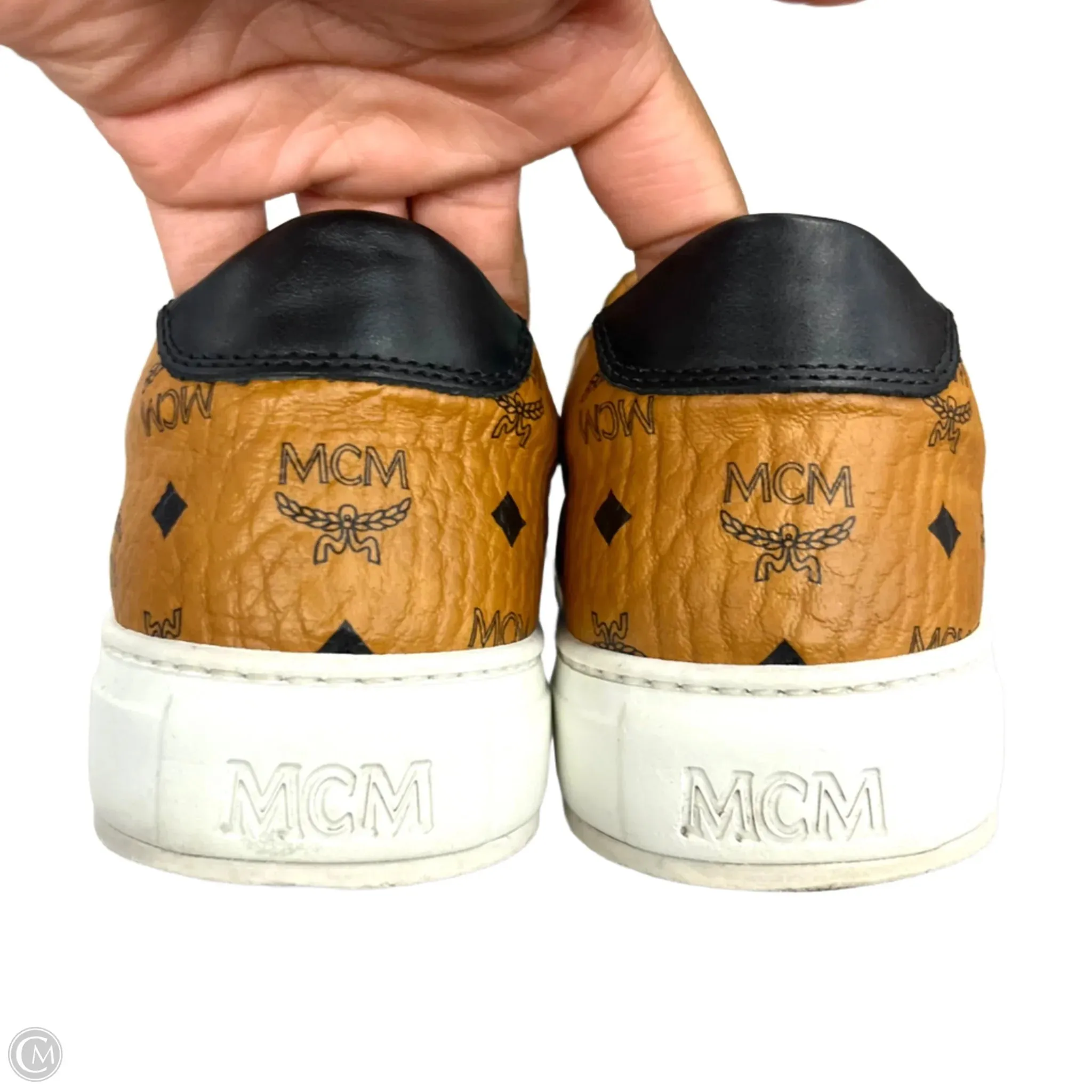 Shoes Luxury Designer By Mcm In Brown, Size: 5.5