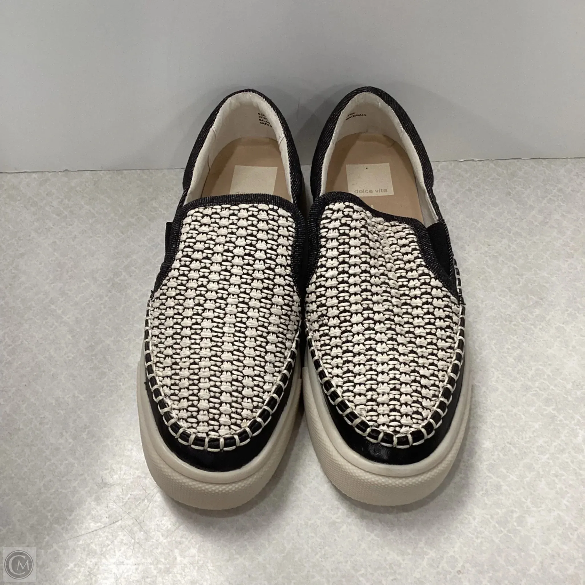 Shoes Sneakers By Dolce Vita In Black & Cream, Size: 6.5