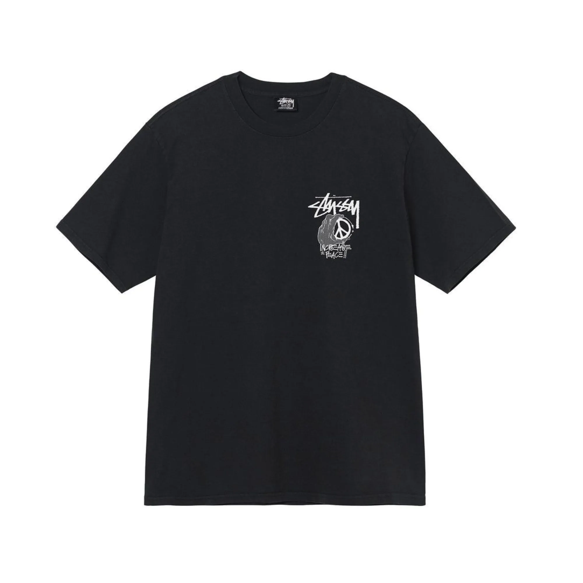 Stüssy Peace Hand Pigment Dyed T-shirt Black