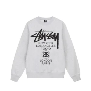 Stüssy World Tour Crewneck Ash Heather