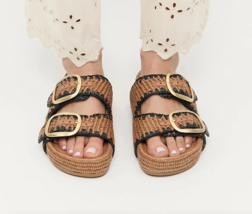 Theo Two Band Sandal Brown/Black