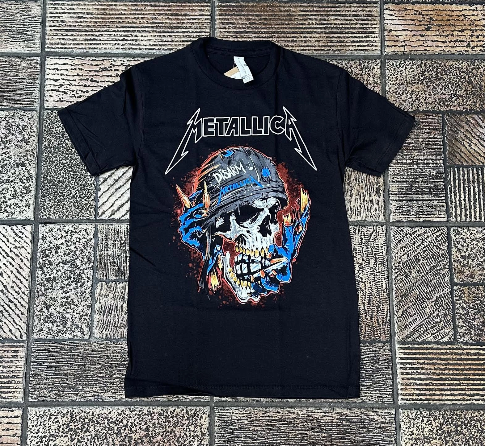 Threads On Demand Metallica Head On Fire Tee "Black Blue Red"