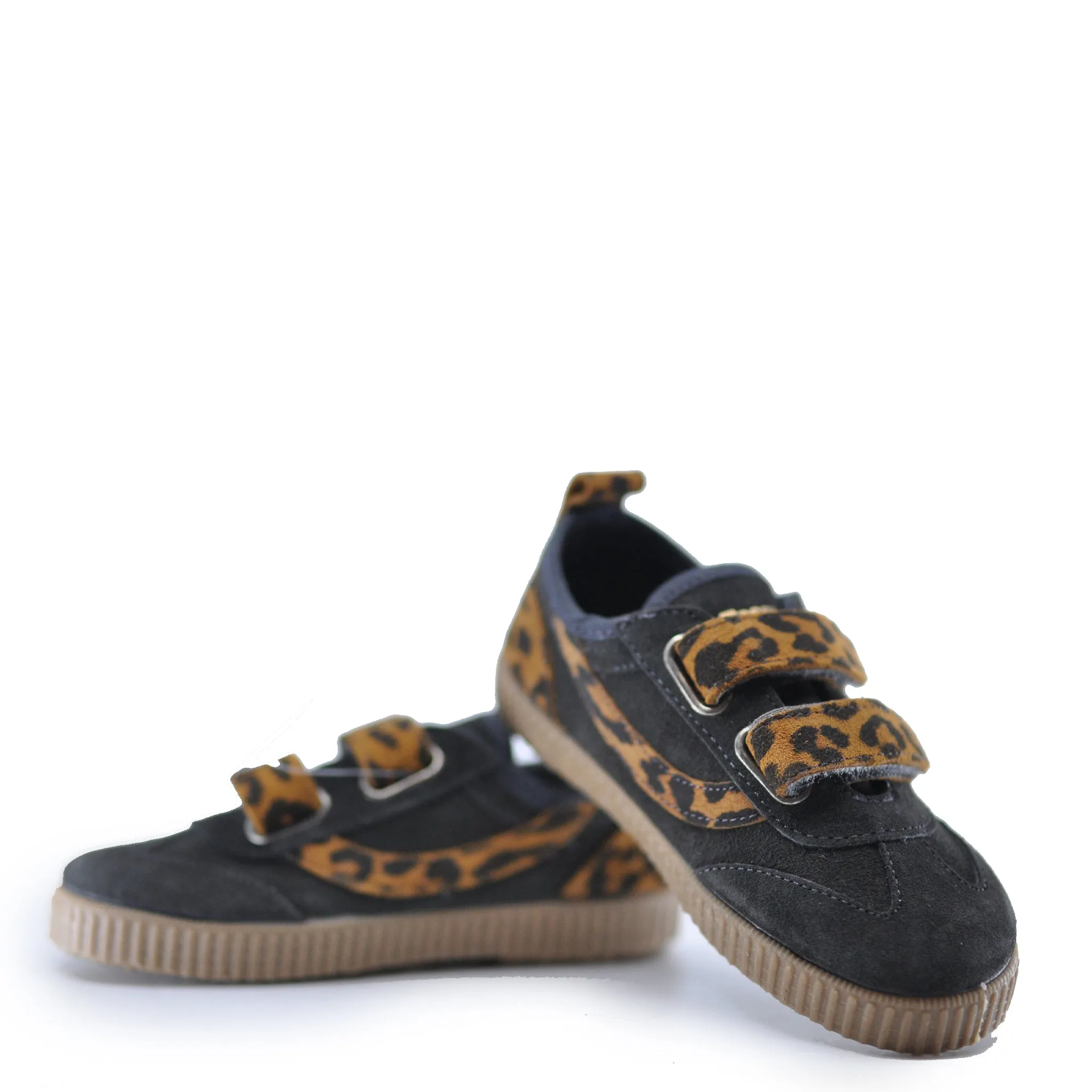 Tocoto Vintage Gray Leopard Velcro Sneaker