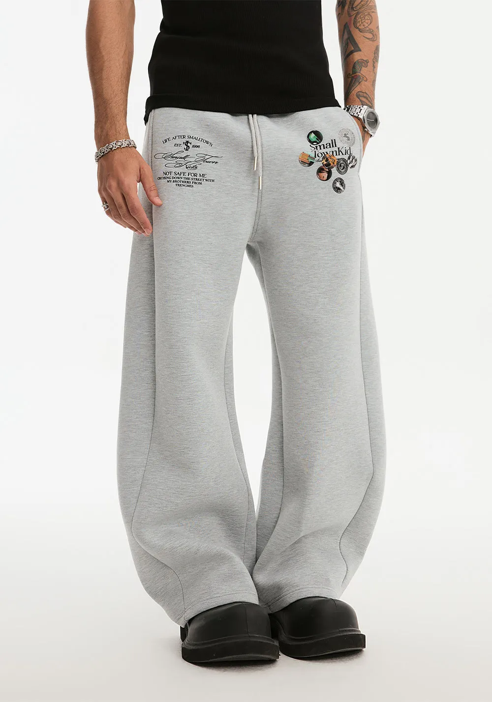 Vintage Machete Air Layer Badge Printed Relaxed Pants