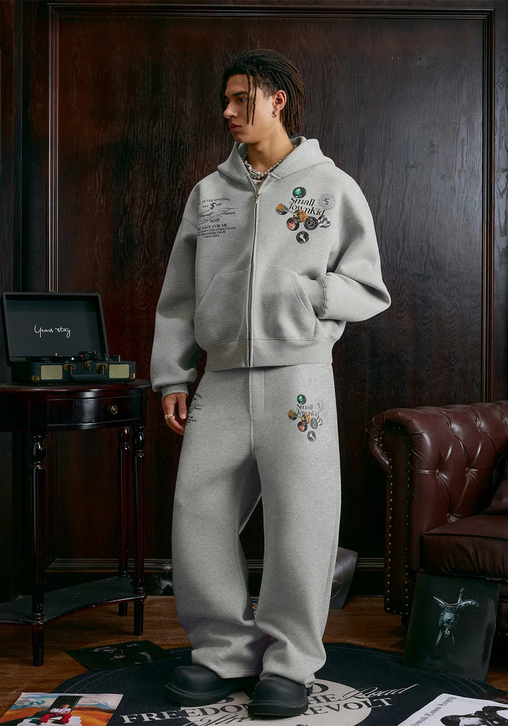 Vintage Machete Air Layer Badge Printed Relaxed Pants