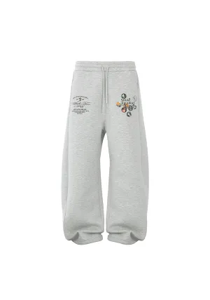 Vintage Machete Air Layer Badge Printed Relaxed Pants
