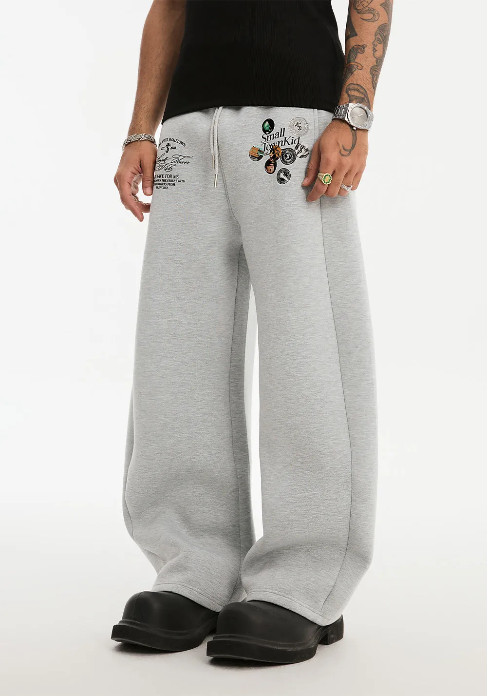 Vintage Machete Air Layer Badge Printed Relaxed Pants