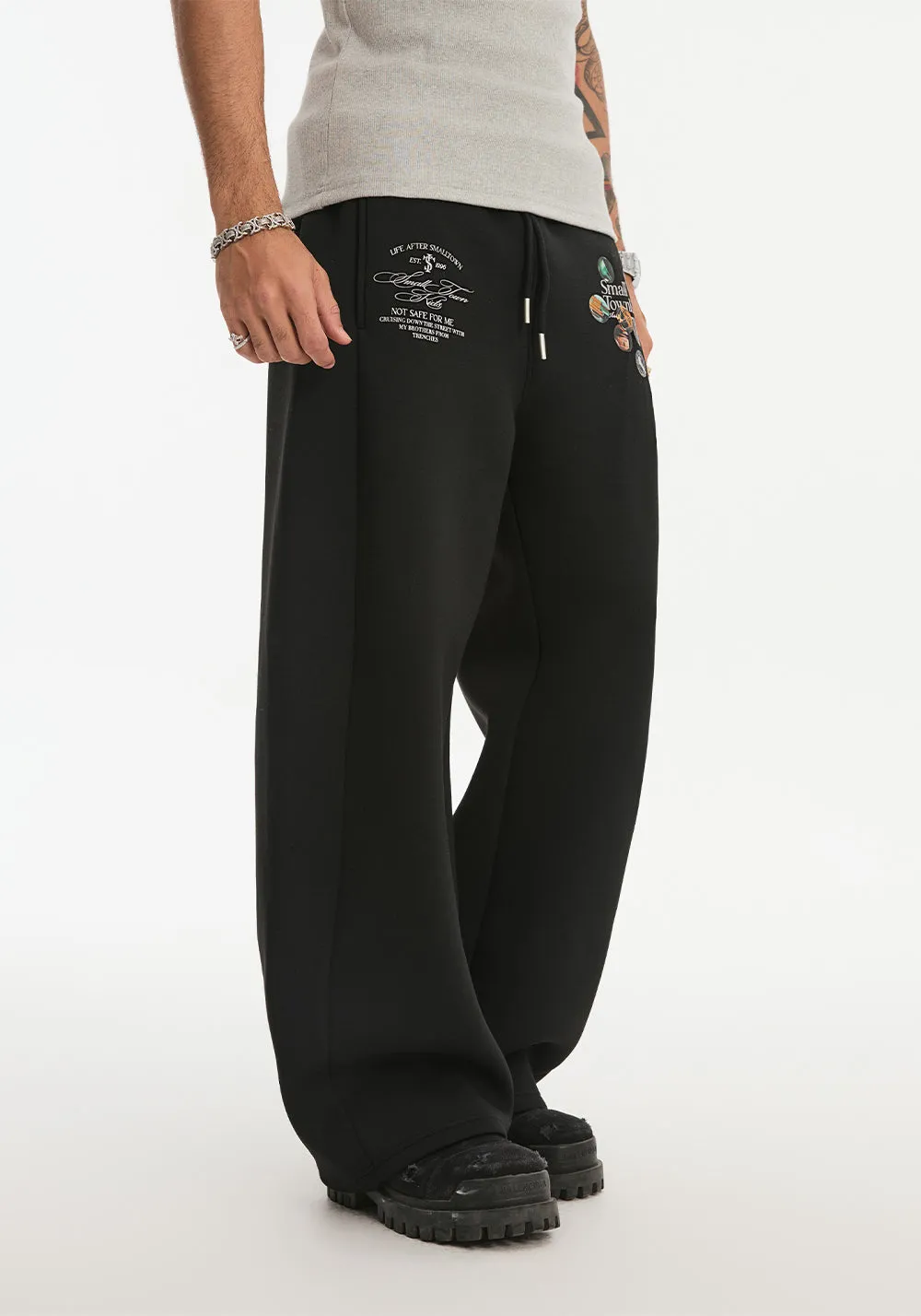 Vintage Machete Air Layer Badge Printed Relaxed Pants