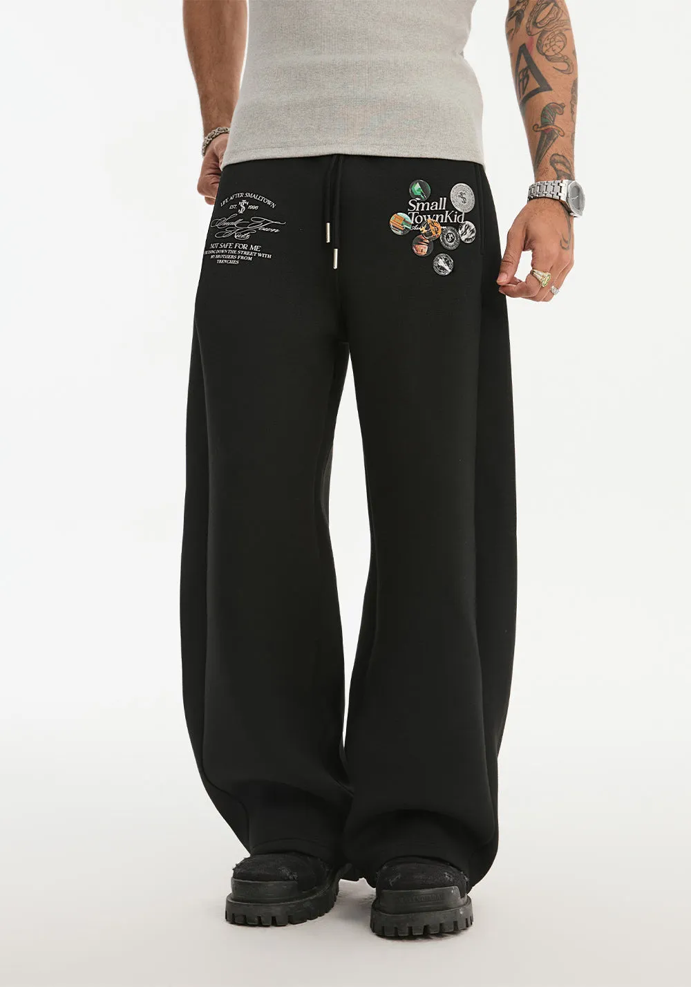 Vintage Machete Air Layer Badge Printed Relaxed Pants