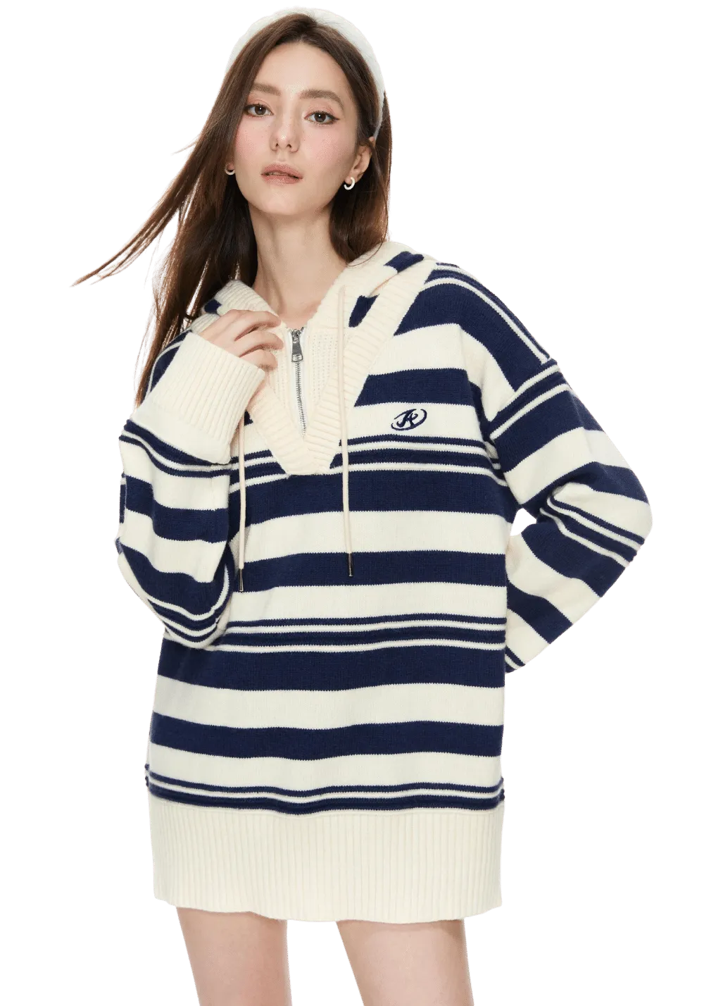 Vintage Zip Up Hooded Sweater