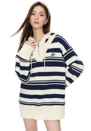 Vintage Zip Up Hooded Sweater