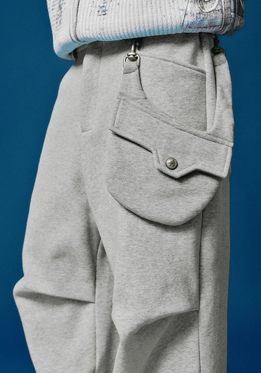 Waistcoat Removable Folded Pleated Sweatpants