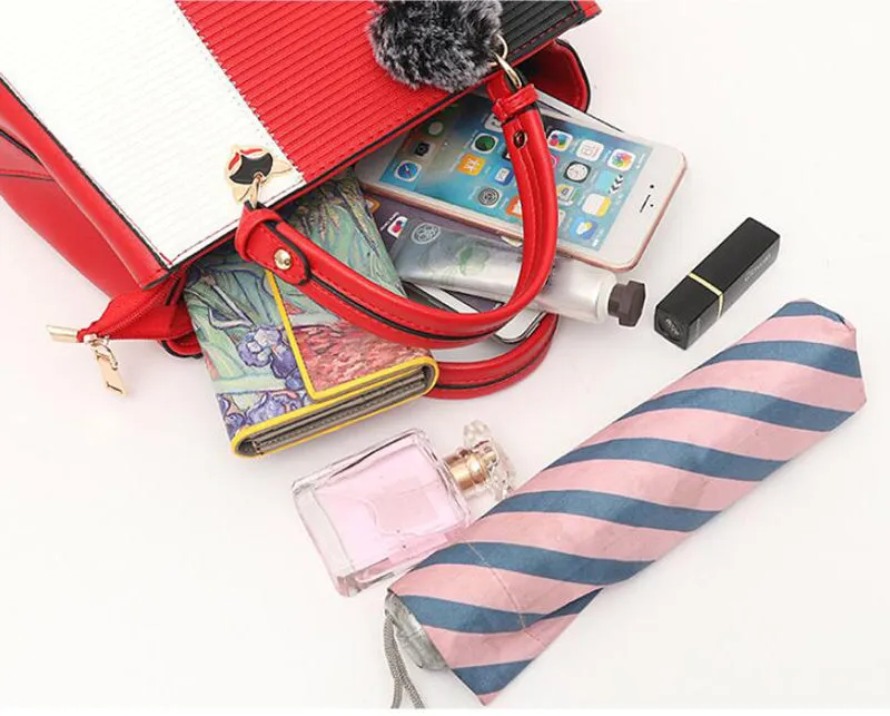 Women's Hairball Ornament Patchwork Handbag