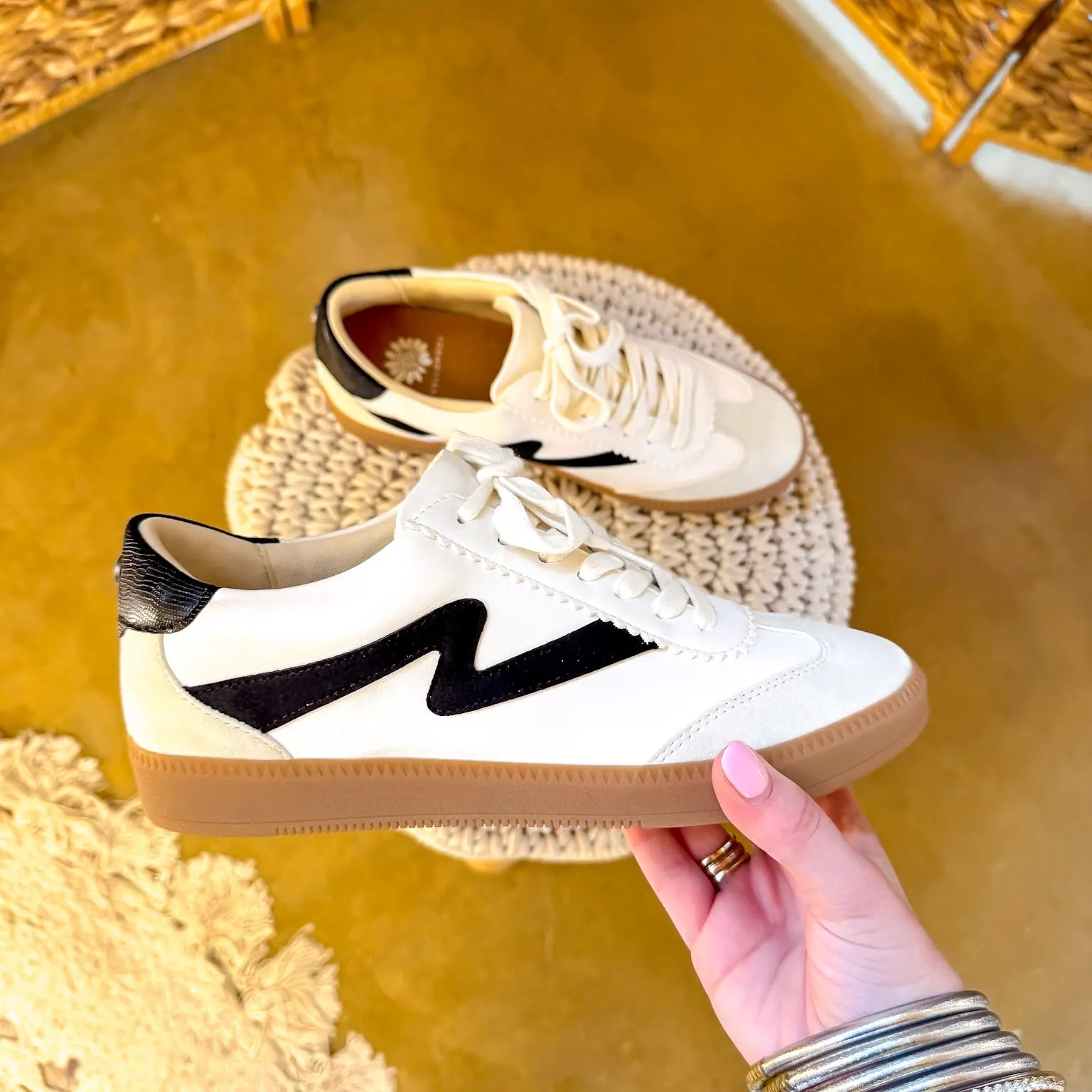 Yellow Box | Zeldie Lace-Up Sneaker in Black
